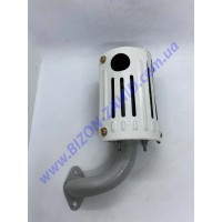 Глушник (вихлопна труба) на мотоблок R175-R180 чорний з накладкою